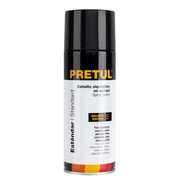Pintura Aerosol Negro Brillante 400ml Pretul Secado Rápido (PA-NB-P - 27170)