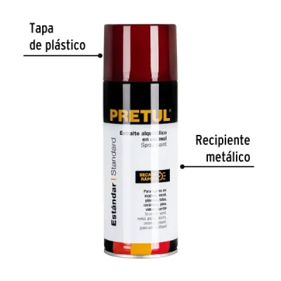 Pintura Aerosol Rojo 400ml Pretul Secado Rápido