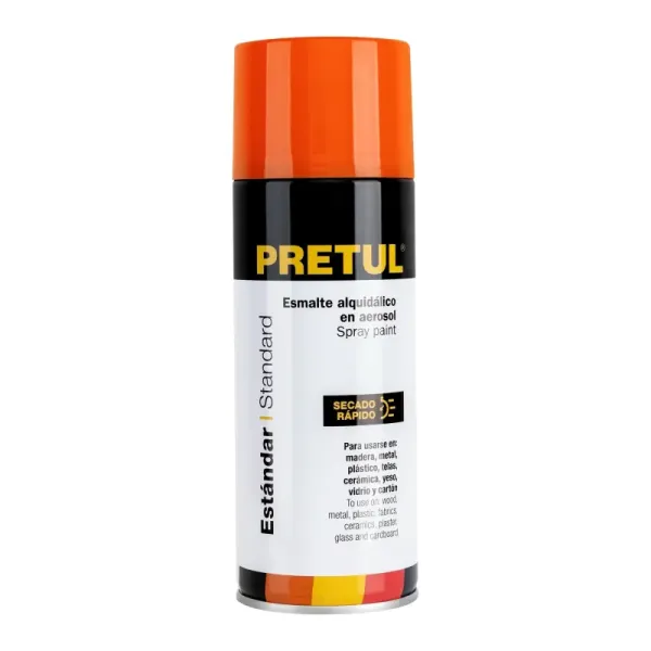 Pintura Aerosol Naranja 400ml Pretul Secado Rápido (PA-NA-P - 27181)