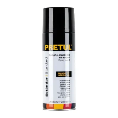 Pintura Aerosol Negro Satín 400ml Pretul Secado Rápido