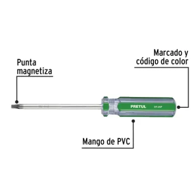 Juego 6 Destornilladores Torx T10 A T-30 Pretul Mango Pvc