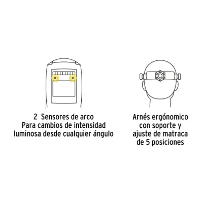 Careta Soldar Panel Digital Solar No.4 Pretul Diseño Fuego