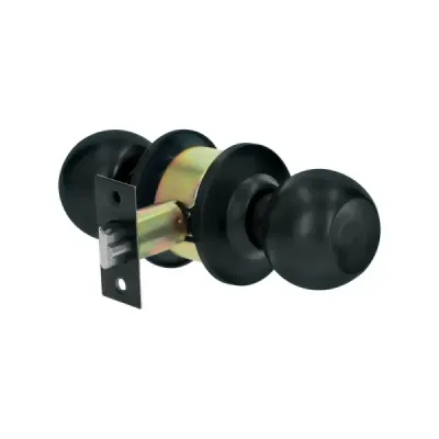 Cerradura Chapa Pomo Negro Mate Entrada Hermex Basic Esfera