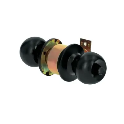 Cerradura Chapa Pomo Negro Mate Recámara Hermex Basic Esfera