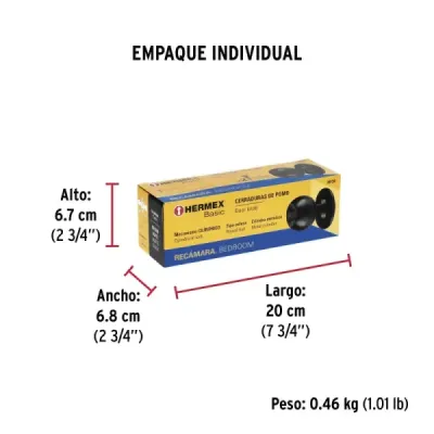 Cerradura Chapa Pomo Negro Mate Recámara Hermex Basic Esfera