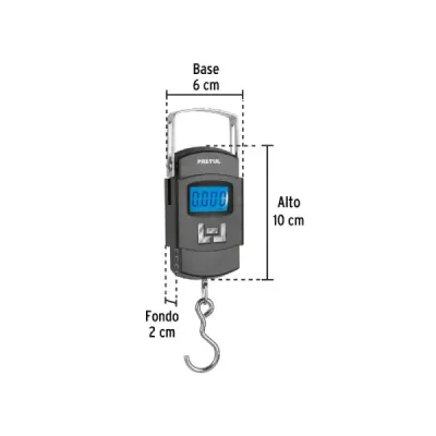 Báscula Electrónica Colgante 50 Kg Lcd Pretul Gancho Acero