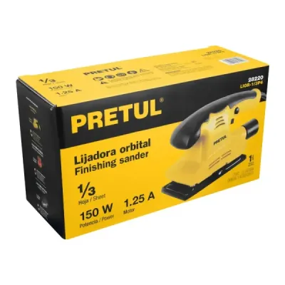 Lijadora Orbital 1/3 Hoja 150w Pretul 12000 Opm Adaptador