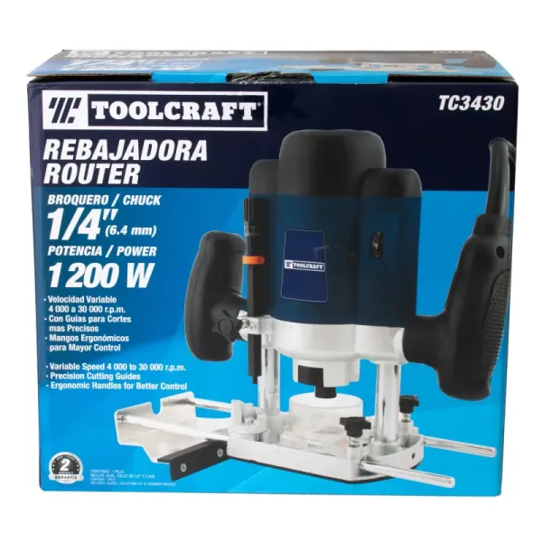 Ruteadora De 1/4' 1.200 W Toolcraft Con Velocidad Variable (TC3430)