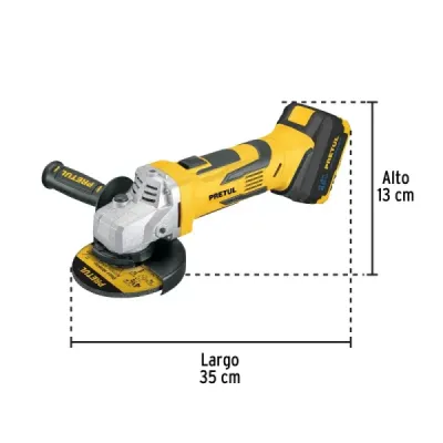 Pulidora Angular Inalámbrica 4.1/2' 20v Pretul 1 Batería