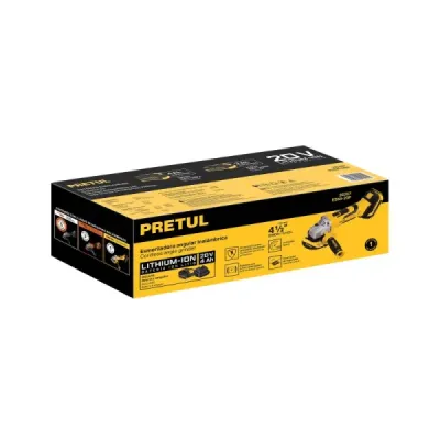 Pulidora Angular Inalámbrica 4.1/2' 20v Pretul 1 Batería
