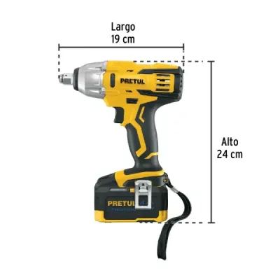 Llave Impacto Inalámbrica 1/2' 20v Pretul 1 Batería