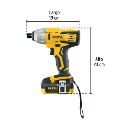 Atornillador Impacto Inalámbrico 1/4' 20v Pretul 1 Batería