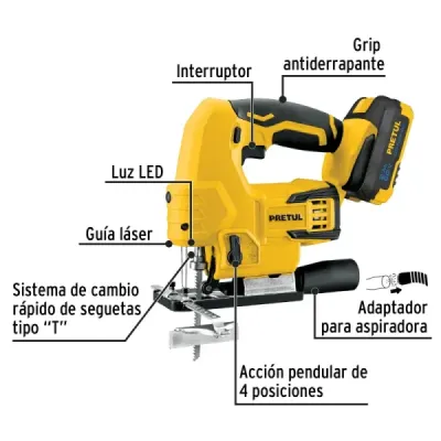 Sierra Caladora Inalámbrica 20v Zanco T Pretul 1 Batería