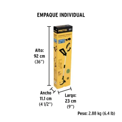Guadaña Inalámbrica 9' 20v 1.6mm Pretul Ajustable 1 Batería