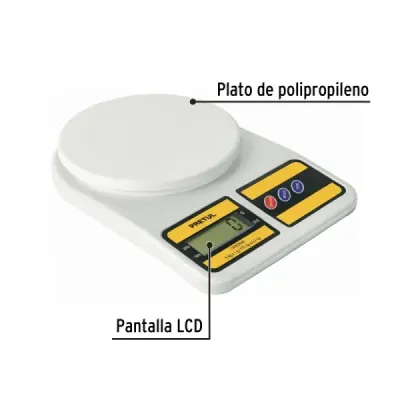 Báscula Electrónica Gramera 5kg Pretul Plato Polipropileno
