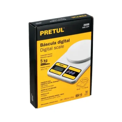 Báscula Electrónica Gramera 5kg Pretul Plato Polipropileno