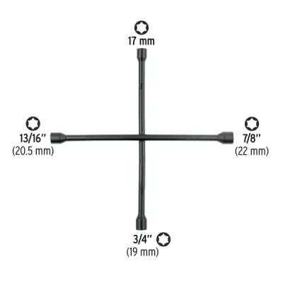 Cruceta Llanta Carro 16' Copa 17mm 3/4-13/16-7/8' Pretul