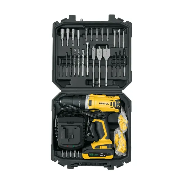 Juego Taladro Percutor 1/2' 20v Pretul Con Set Herramietas (ROTI-20P2K - 29000)