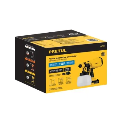 Pistola Para Pintar Inalámbrica Hvlp 20v Pretul 450 Ml/min