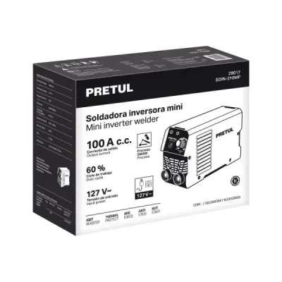 Mini Soldador Inversor 20-100a 1 Fase Pretul 120v Smaw Mma