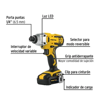 Combo Taladro Percutor Atornillador Inalámbrico 20v Pretul