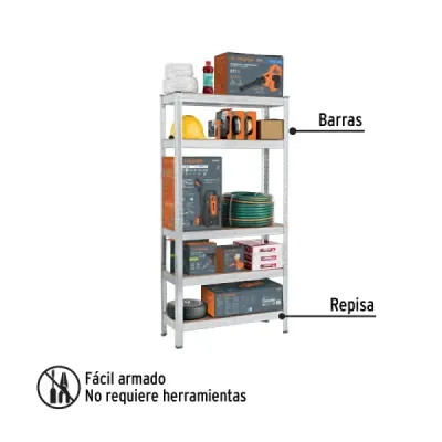 Estante Metálico 150X30X76Cm Truper 5 Repisas En Mdf 175Kg Pretul