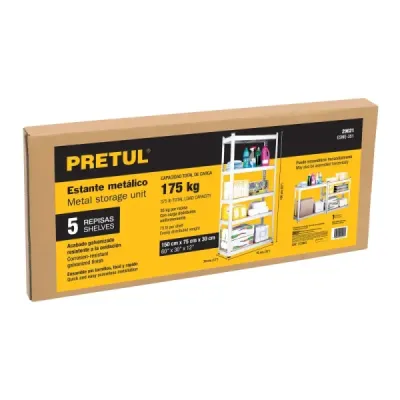 Estante Metálico 150X30X76Cm Truper 5 Repisas En Mdf 175Kg Pretul