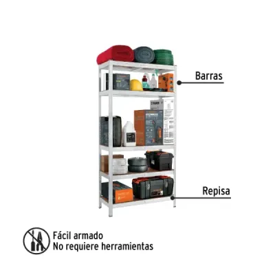 Estante Metálico 180X40X91Cm Truper 5 Repisas En Mdf 175Kg Pretul