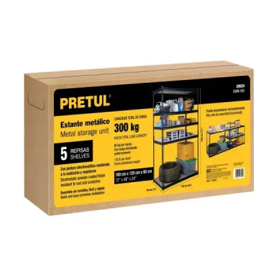 Estante Metálico 180X60X120Cm Truper 5 Repisas En Mdp 300Kg Pretul