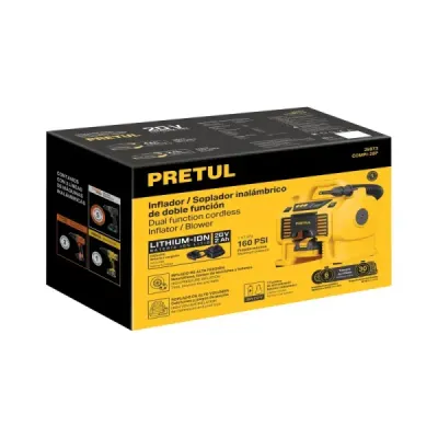 Compresor Inflador Inalámbrico 20v Pretul 0-35 Psi Sopladora