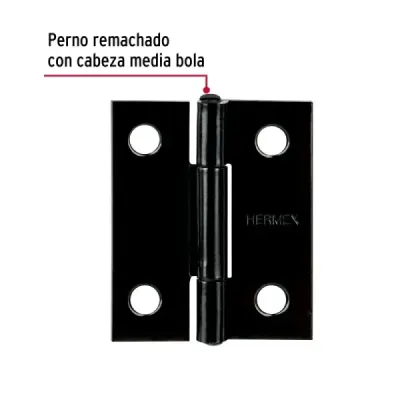 Set 20 Bisagras Negro Mate 38x30mm Hermex Incluye Tornillos