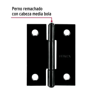 Set 20 Bisagras Negro Mate 50x38mm Hermex Incluye Tornillos