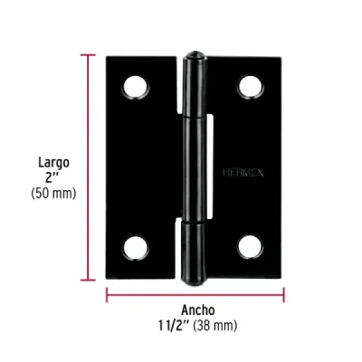 Set 20 Bisagras Negro Mate 50x38mm Hermex Incluye Tornillos