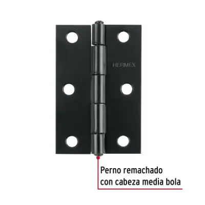 Set 20 Bisagras Negro Mate 65x40mm Hermex Incluye Tornillos
