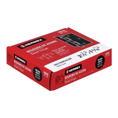 Set 20 Bisagras Negro Mate 65x40mm Hermex Incluye Tornillos