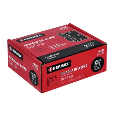 Set 10 Bisagras Negro Mate 65x1.5mm Hermex Incluye Tornillos