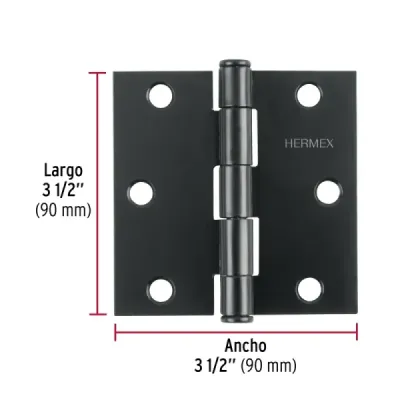 Set 10 Bisagras Negro Mate 90x1.5mm Hermex Incluye Tornillos