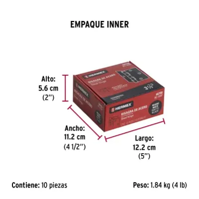 Set 10 Bisagras Negro Mate 90x1.5mm Hermex Incluye Tornillos