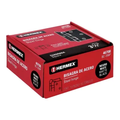 Set 10 Bisagras Negro Mate 90x1.5mm Hermex Incluye Tornillos