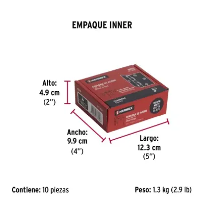 Set 10 Bisagras Negro Mate 75x1.5mm Hermex Incluye Tornillos
