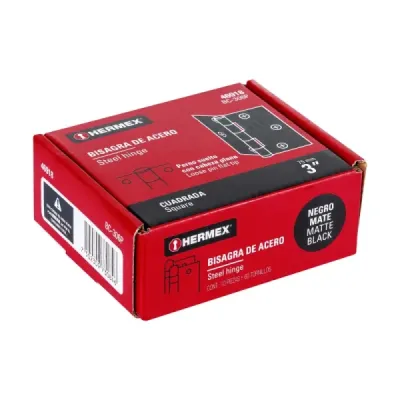 Set 10 Bisagras Negro Mate 75x1.5mm Hermex Incluye Tornillos