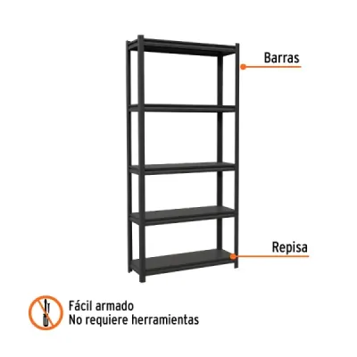 Estante Metálico 180x30x85cm Truper 5 Repisas 400kg Uso Rudo