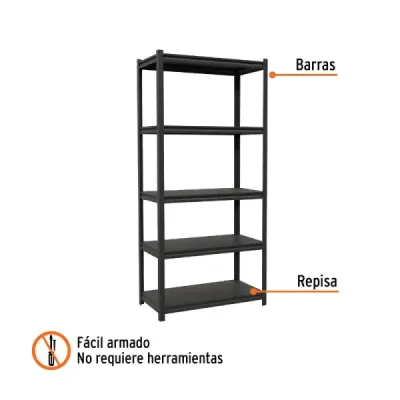 Estante Metálico 180x45x85cm Truper 5 Repisas 400kg Uso Rudo