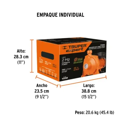Bomba Centrífuga Europea 2hp Truper Expert Altura 28m