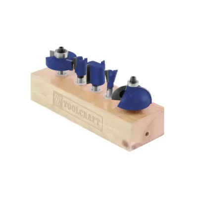 Set De 5 Fresas Para Ruteadora Toolcraft Estuche De Madera