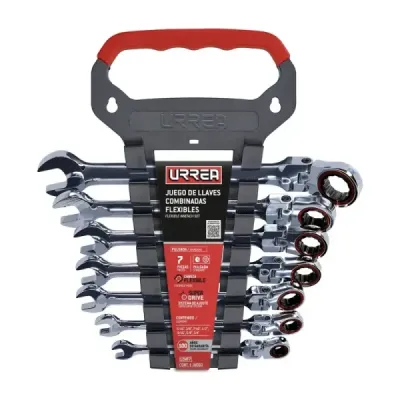 Juego 7 Llaves Combinadas Ratchet Pulgadas Urrea Flexibles