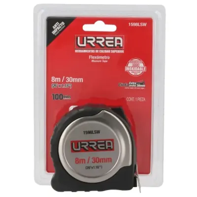Flexómetro Metro Acero Inoxidable 8 M Urrea Cinta 30 Mm