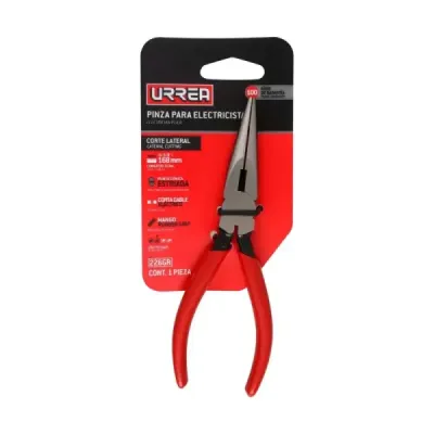 Alicate De Electricista Punta Larga 6.5/8' Con Resorte Urrea