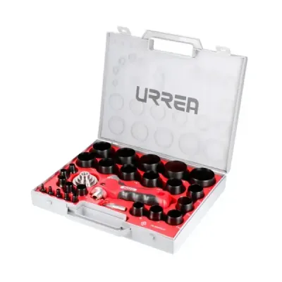 Juego Sacabocados Mango Adaptador Industrial Urrea 28 Piezas