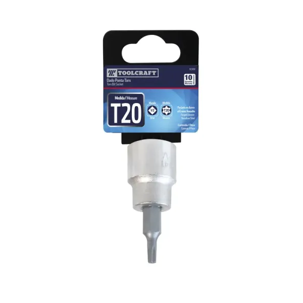 Copa Punta Torx T20 Toolcraft En Acero Cr-v Y Mando 1/2' (TC3797)